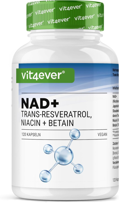 NAD+ com Trans-Resveratrol, Niacinamida e TMG