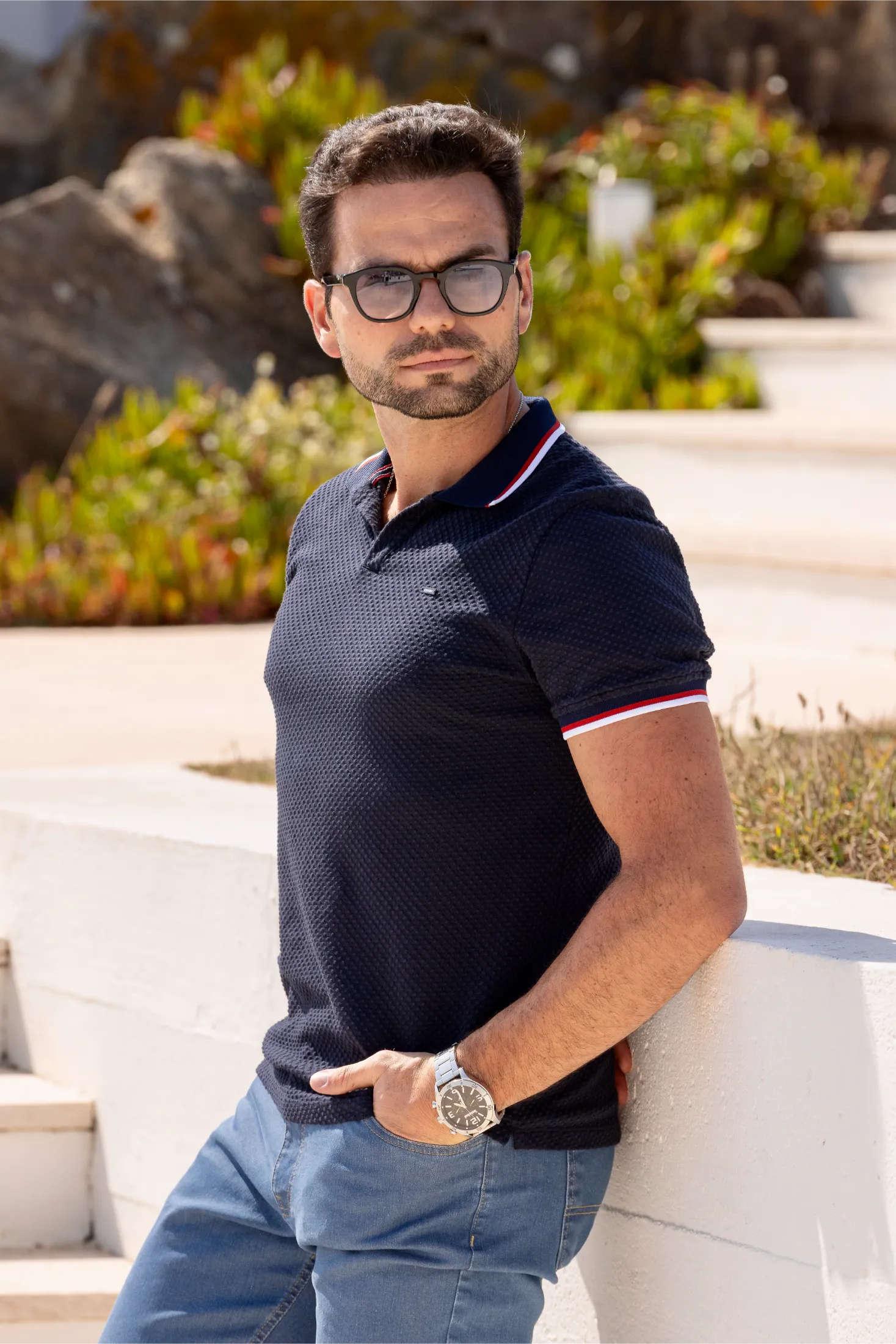 Polo Textured Nautical Stripe