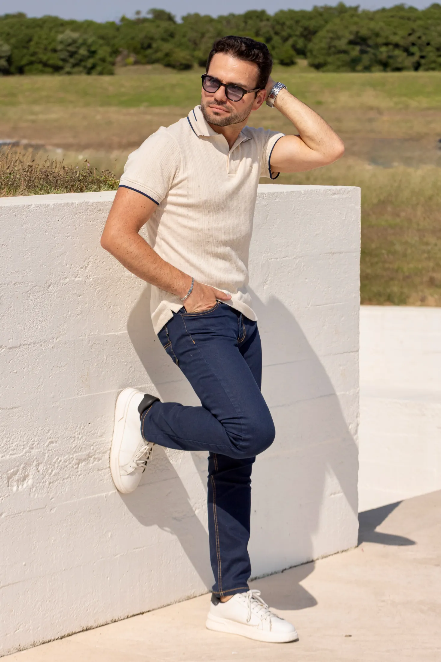 Polo Vertical Texture Knit