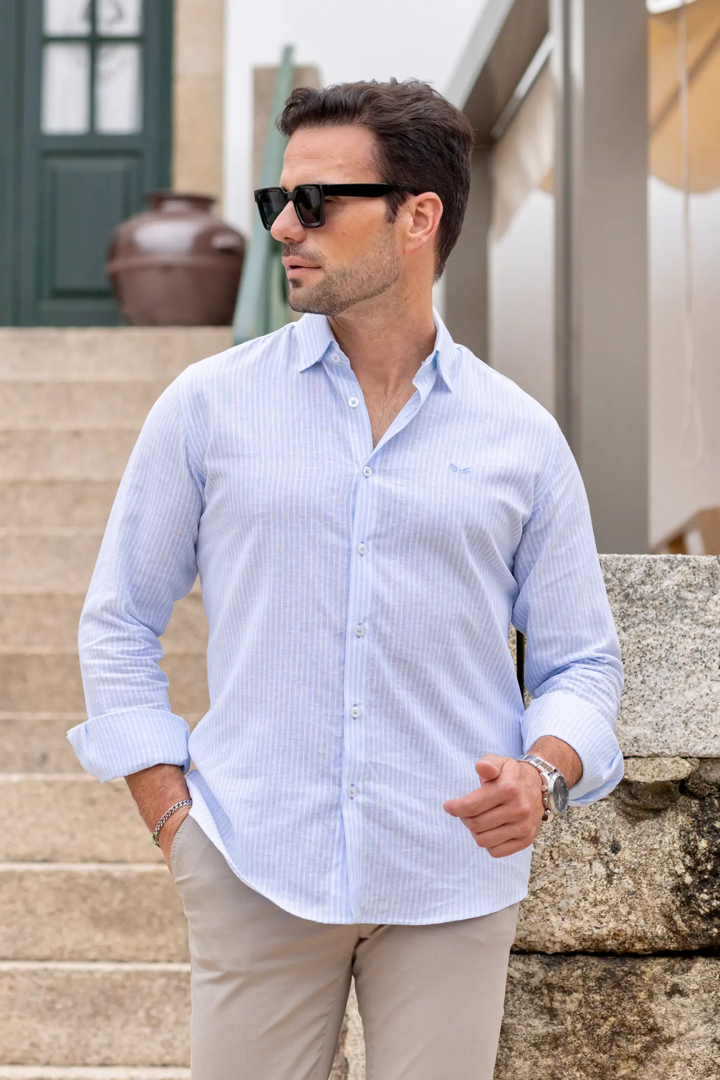 Camisa Summer Linen Stripes