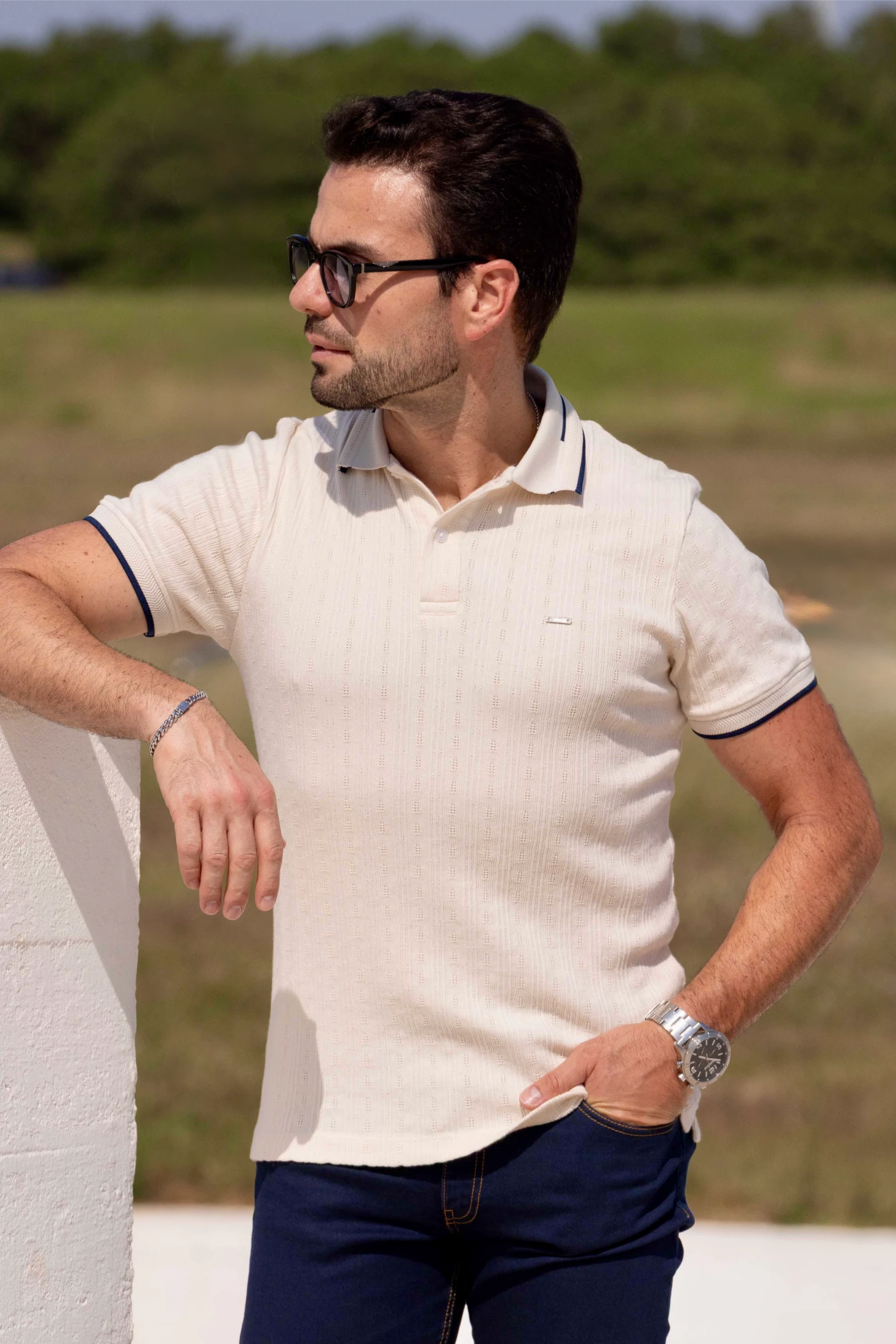 Polo Vertical Texture Knit
