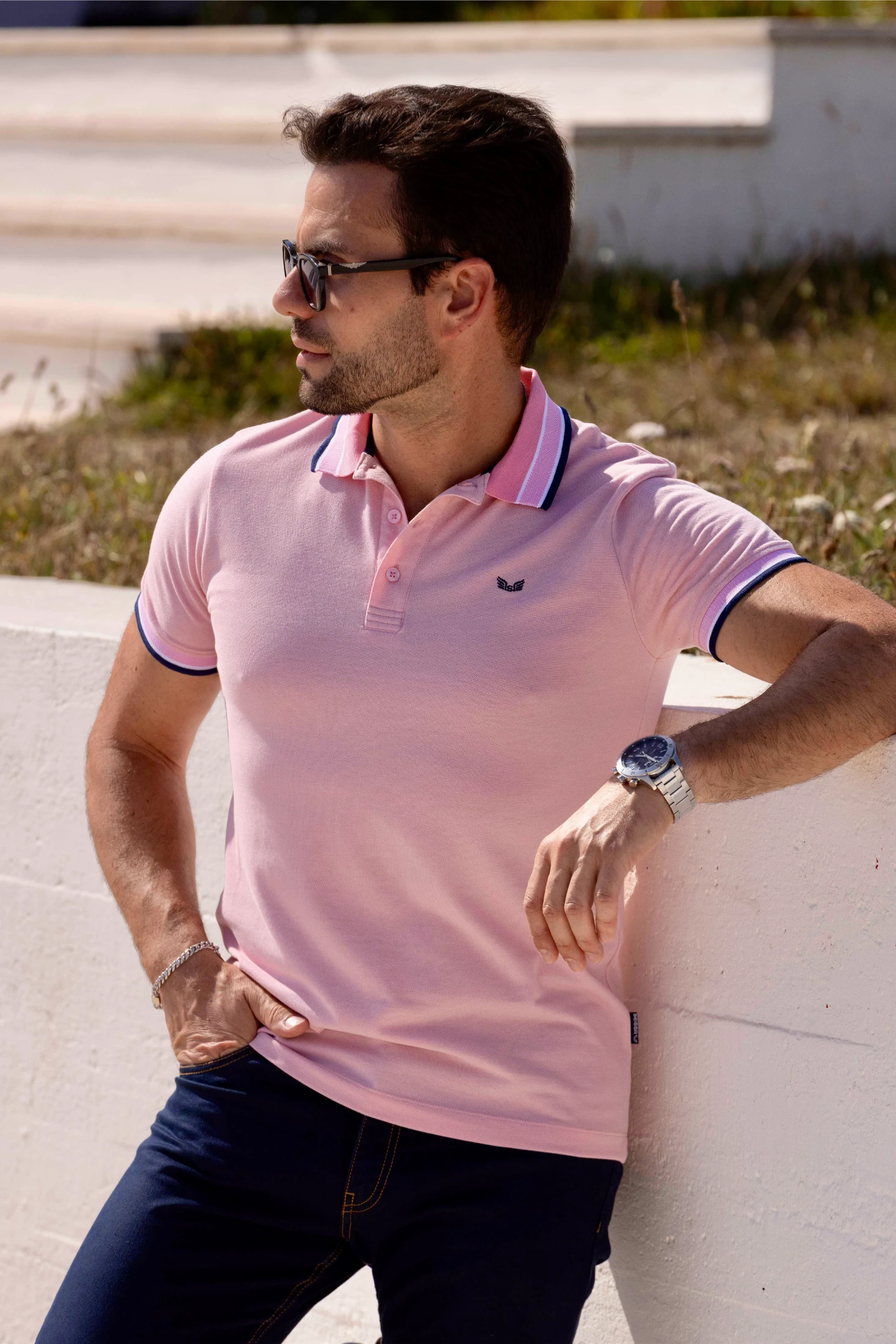 Polo Piqué Color Stripe