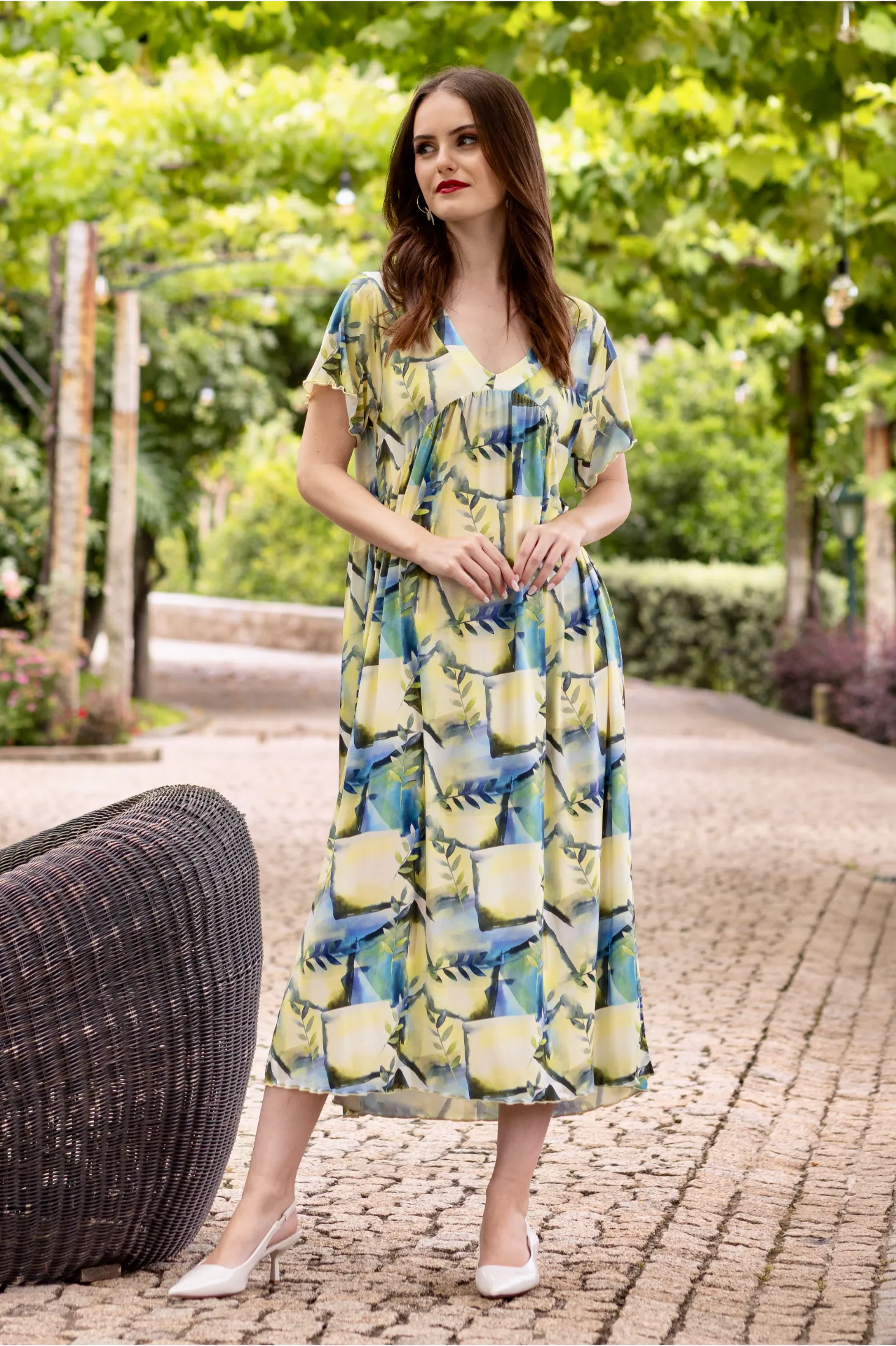 Vestido Midi Azure Bloom
