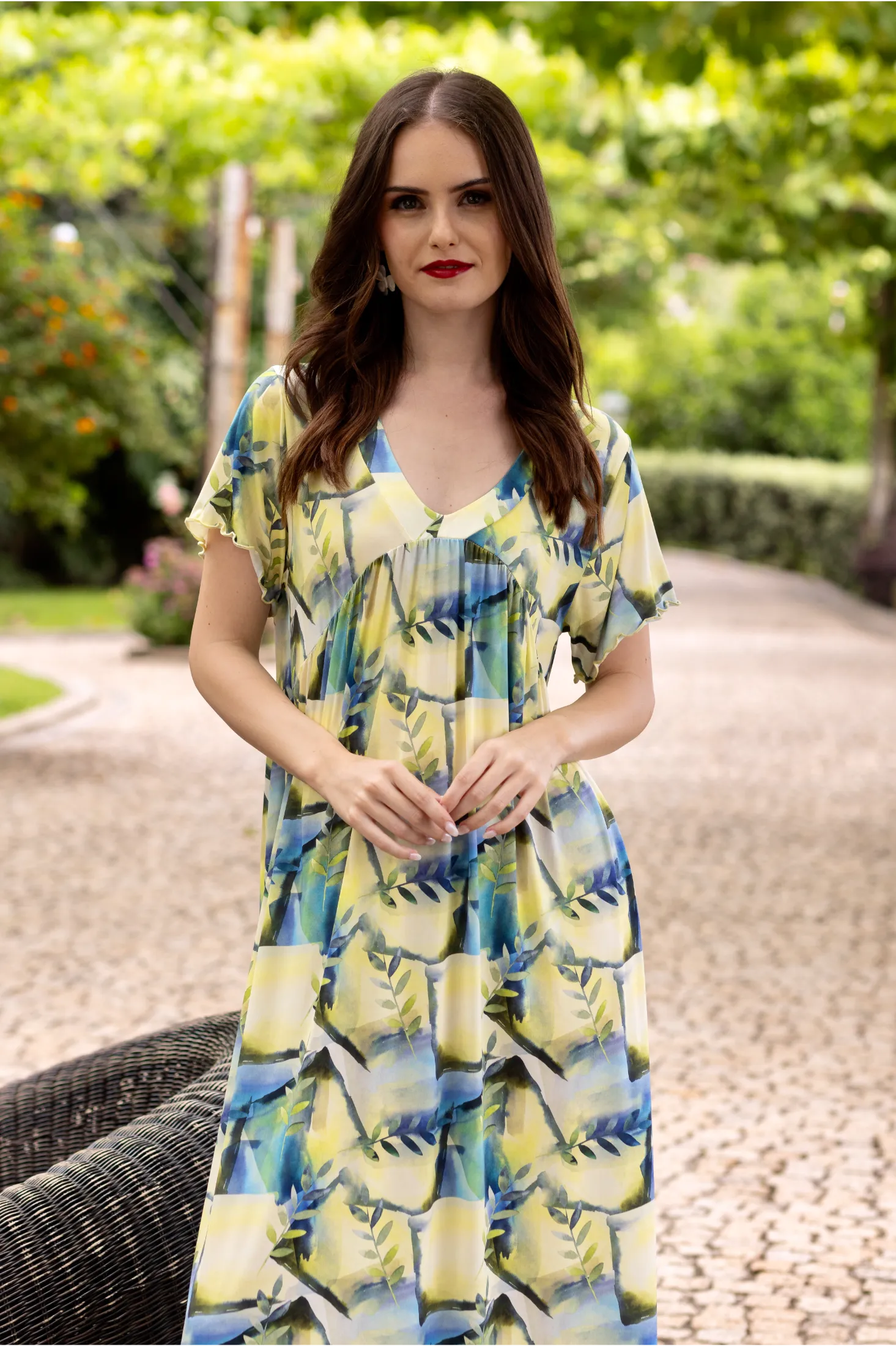 Vestido Midi Azure Bloom
