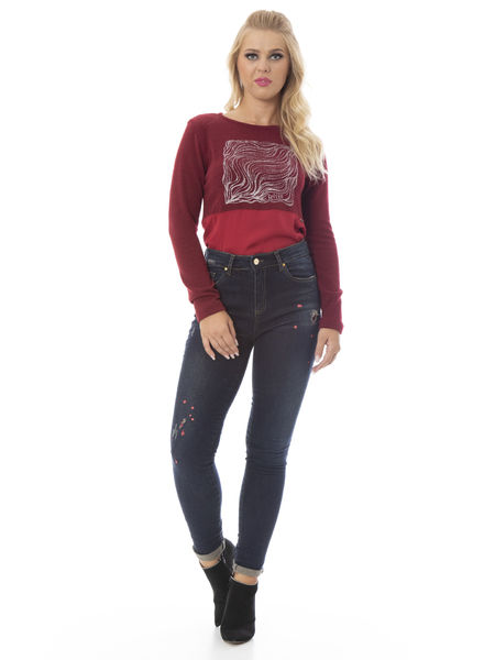 Jeans push-up com rasgões