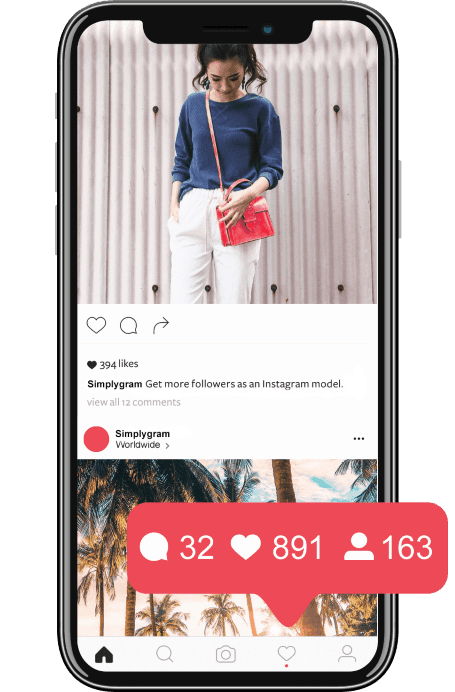 Exemplo visual de aumento de seguidores Instagram com interação real