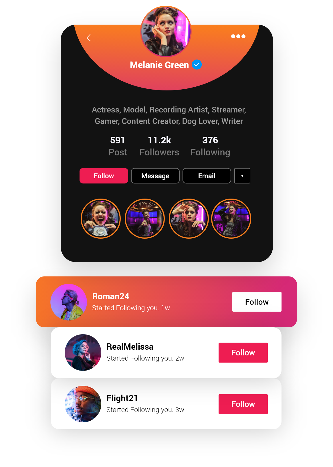 Perfil de Instagram com seguidores reais a seguir automaticamente