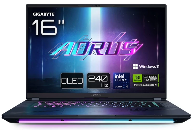 Portátil Gigabyte - Intel Ultra 9 275 HX / RTX 5090 24GB / 32GB DDR5 / 1TB SSD / 16" WQXGA / OLED / 240Hz / WI-FI 7 / Dark Tide - AORUS Master 16 BZHC6PTE64SP