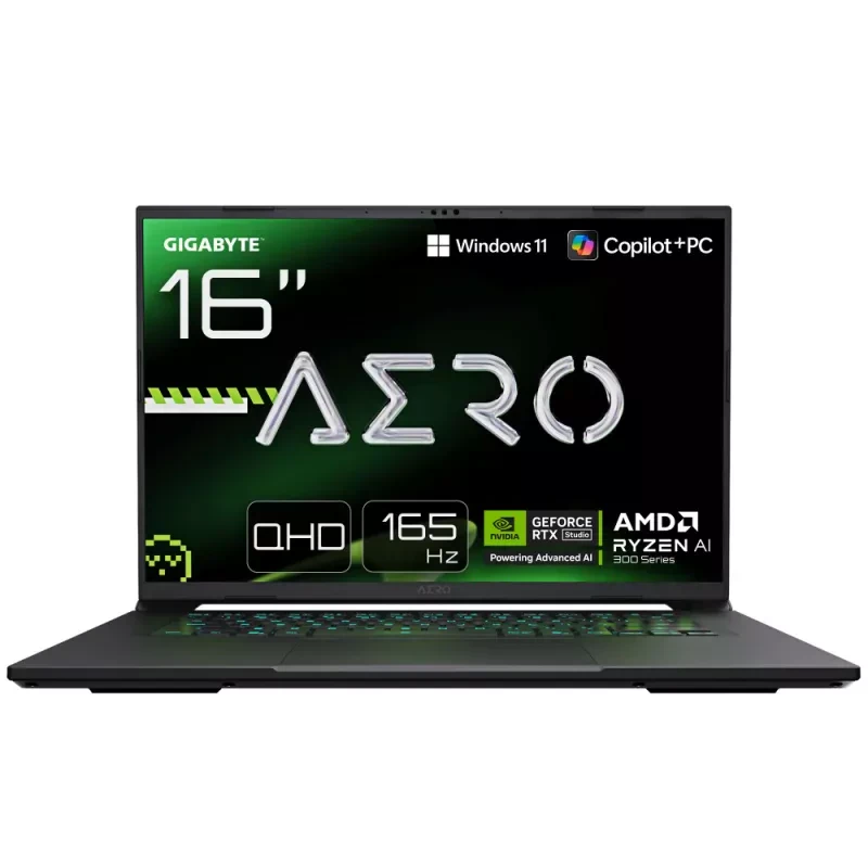 PORTÁTIL GIGABYTE - AMD Ryzen AI 7 350 / Nvidia RTX 5060 8GB / 16GB DDR5 / 1TB SSD / 16" QHD+ / 165Hz / Windows 11 / Preto - AERO X16 1VH93PTC94AH