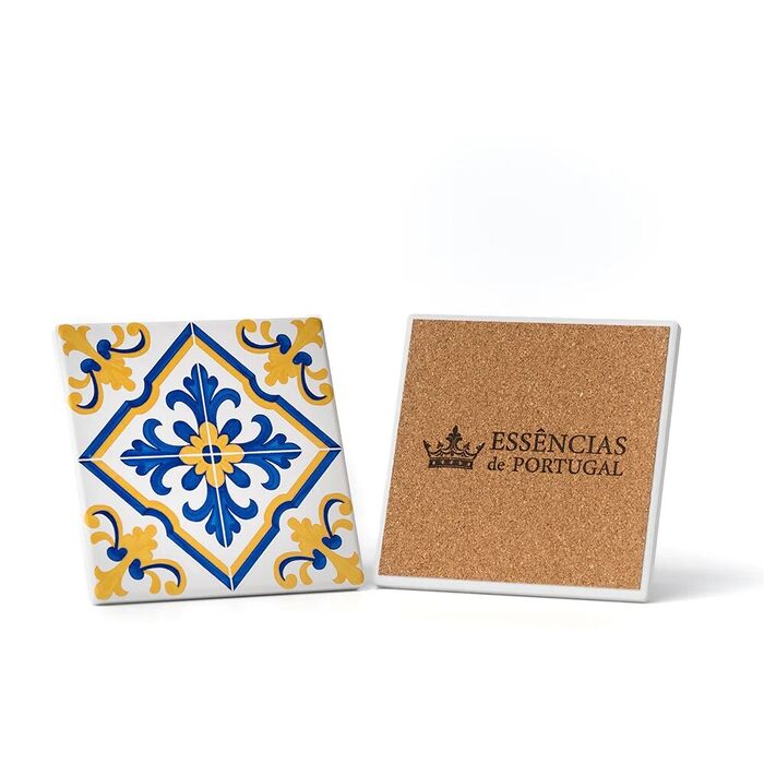 Azulejo Decorativo - Azulejos de Portugal - Base Amarelo