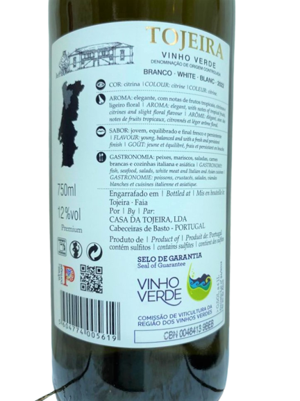 Vinho Verde Branco Premium - Casa da Tojeira - 750 mL