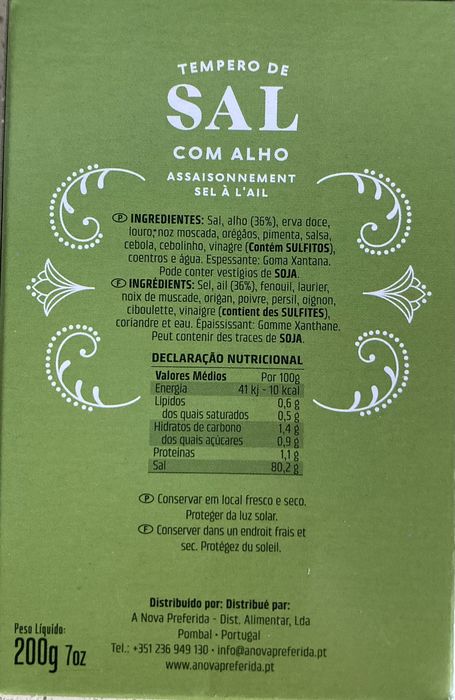 Tempero de Sal com Alho