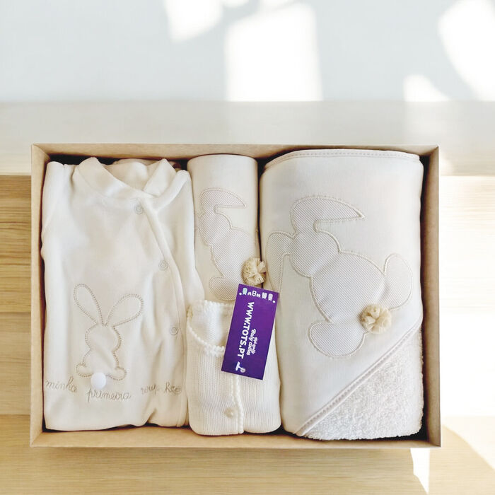 BabyBox Essencial Coelho com pompom - Pérola