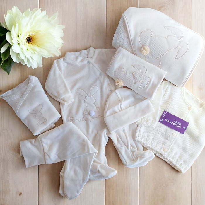 BabyBox Essencial Coelho com pompom - Pérola
