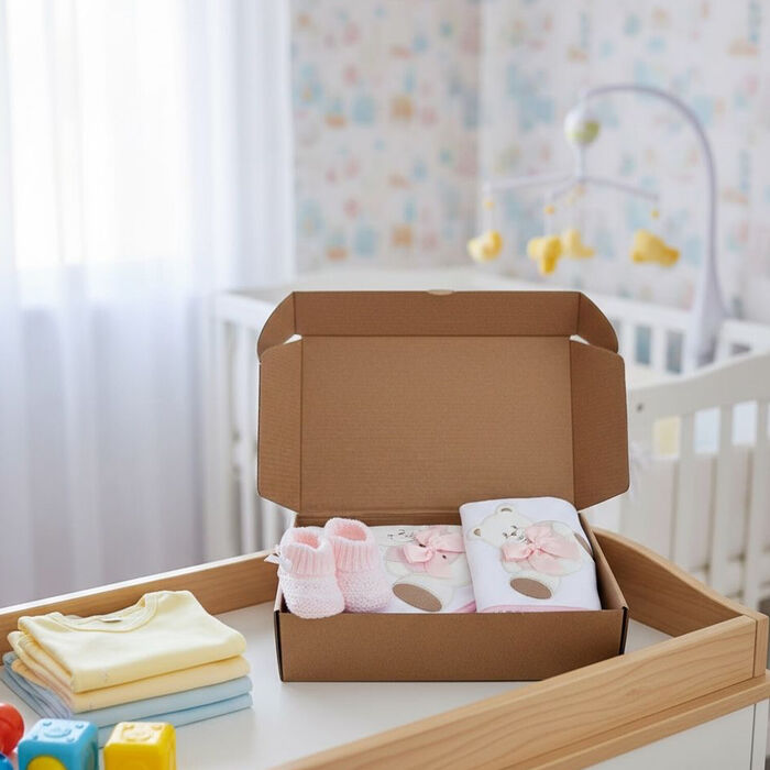 BabyBox - Urso com laço Rosa