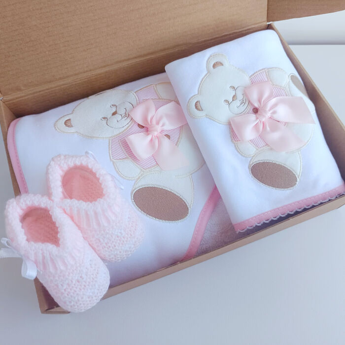 BabyBox - Urso com laço Rosa