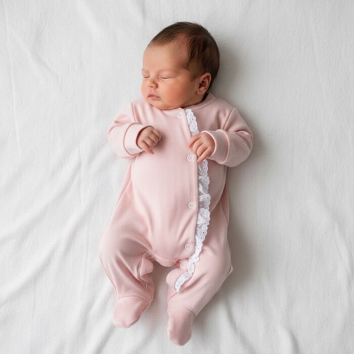 Babygrow Trespasse em Algodão Rosa - Cyra