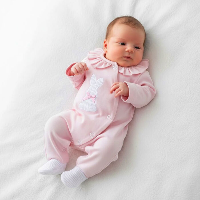 Babygrow Trespasse em Algodão Rosa - Little Bunny