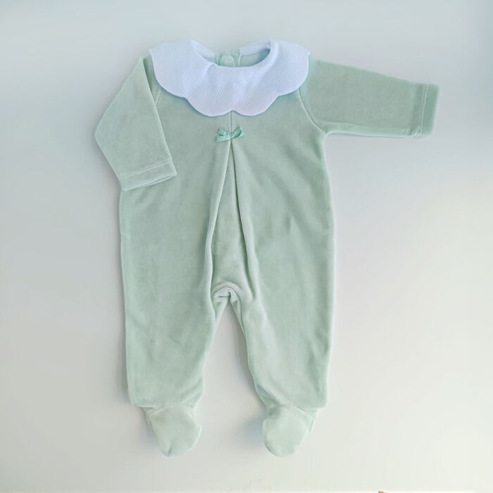 Babygrow de Veludo Verde - Collare