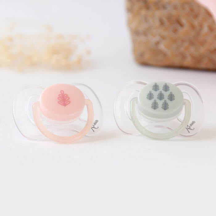 2 Chupetas - petit moments - rosa e cinza