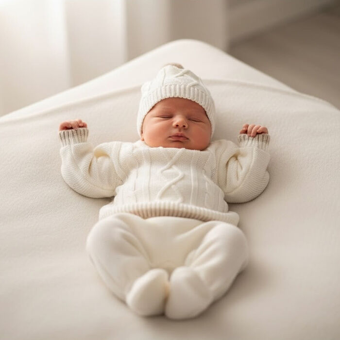 Conjunto em malha para Bebé Warm -  Pérola