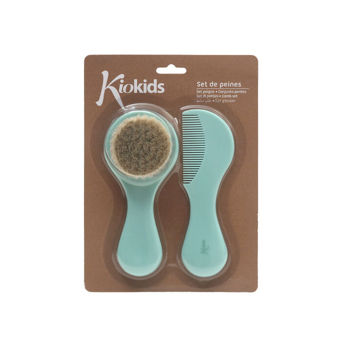 Conjunto de pente e escova com fios naturais - Sálvia