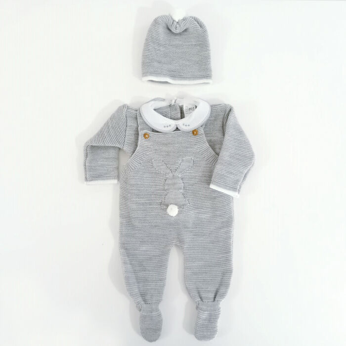 Conjunto de Malha Bebé 3P - Coelho com Pompom