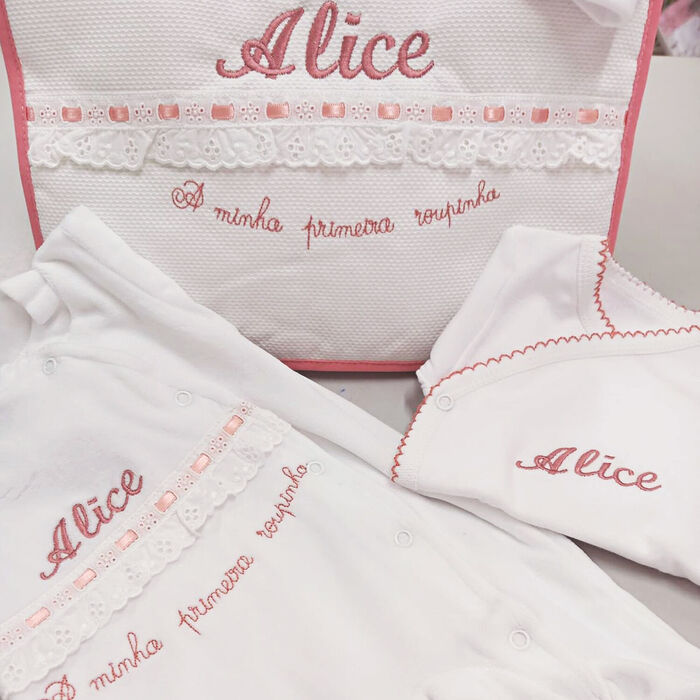 Conjunto Recém-Nascido - A minha primeira roupinha - Ribbon - Personalizado