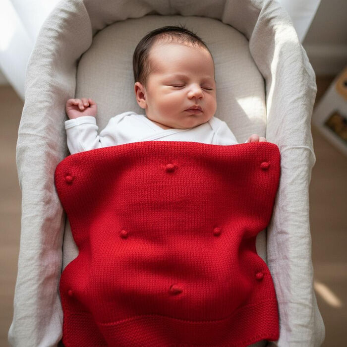 Manta para Bebé - Le Pompons - Vermelho