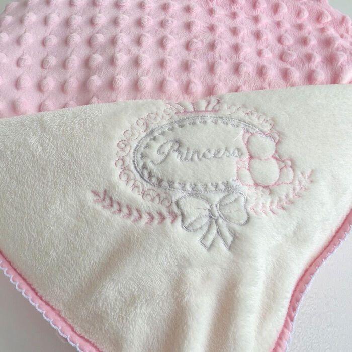 Manta topitos dupla face para bebé - Princesa
