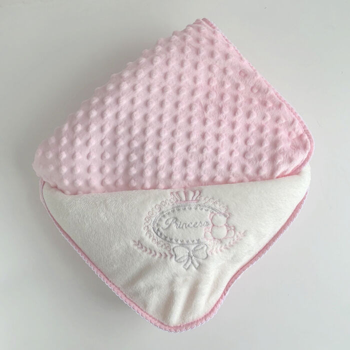 Manta topitos dupla face para bebé - Princesa