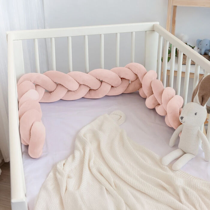Trança Protetora ou decorativa para berço 150cm - Rosa