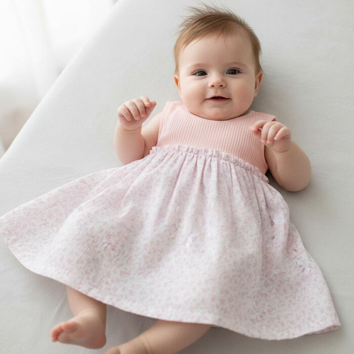 Vestido Bebé Flowers - Rosa