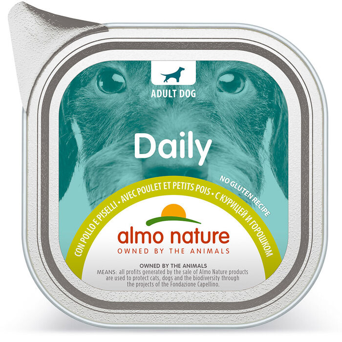 Almo Dog Daily - Frango E Ervilhas (Terrina 100 Gr) - 8 Un