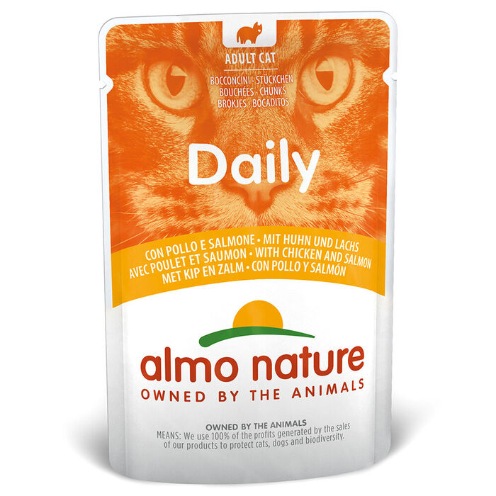 Almo Cat Daily - Frango E Salmao (Saqueta 70 Gr) - 30 Unid.