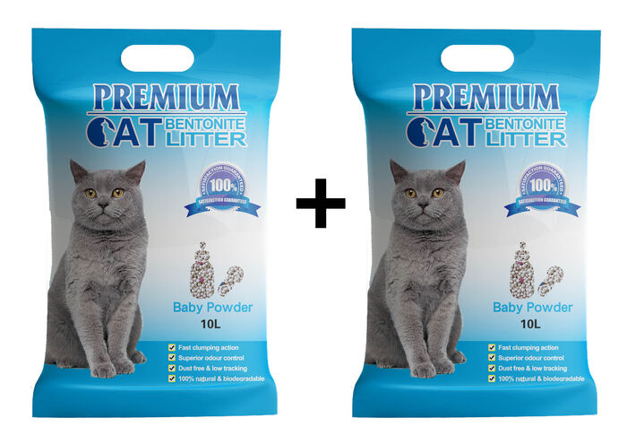 2 x Areia Bentonite Aglomerante Pó Talco 10 L