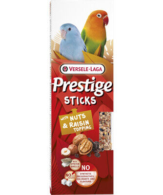 Prestige Sticks Small Parrots With Nuts & Raisin Topping - 2 Un 60 G