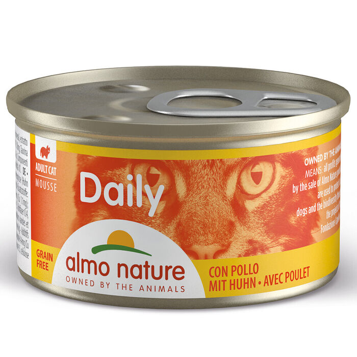 Almo Cat Daily - Mousse Frango (Lata 85 Gr) - 24 Unid.