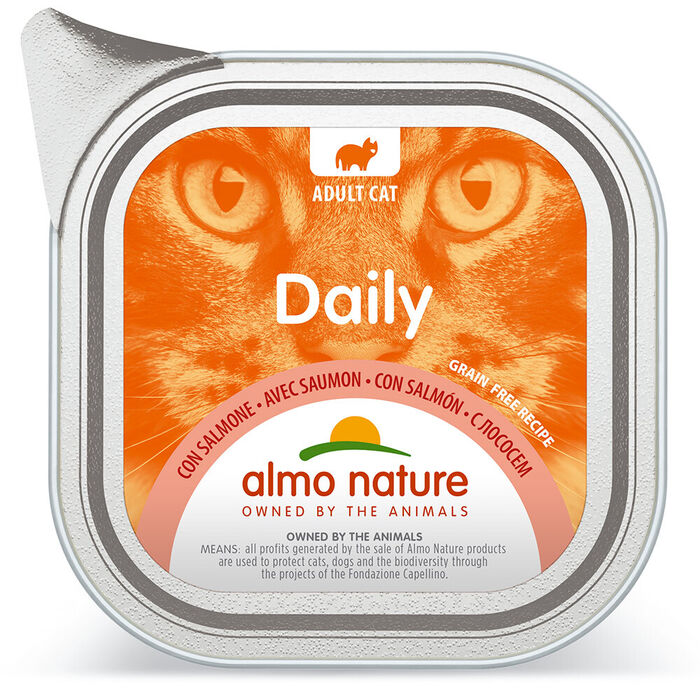Almo Cat Daily - Salmao (Terrina 100 Gr) - 32 Unid.