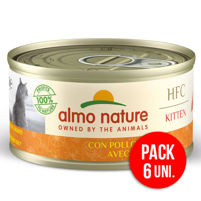 Hfc Cat Natural - Kitten - Frango (Lata 70 Gr) - 6 Unid.