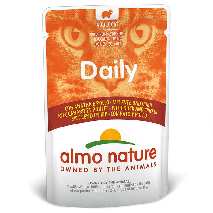 Almo Cat Daily - Frango E Pato (Saqueta 70 Gr)  - 30 Unid.