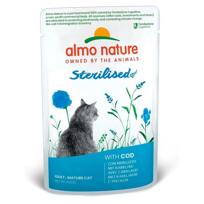 Almo Cat Functional Steril.-Bacalhau (Saqueta 70Gr) - 30Un.