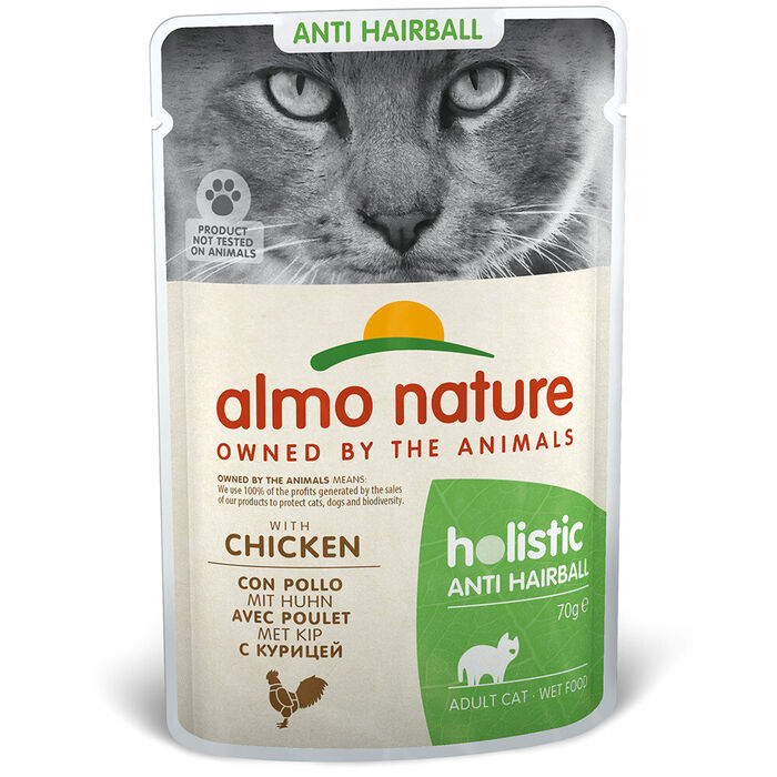 Almo Cat Funct.-Anti-Hairball-Frango (Saqueta 70 Gr) - 30 Un