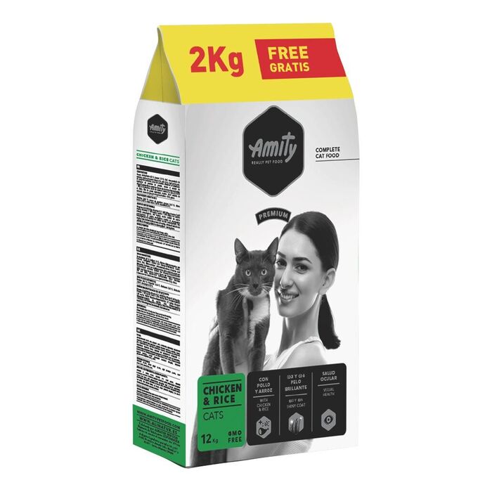 Amity Premium Chicken & Rice Cats 10 Kg + 2 Kg