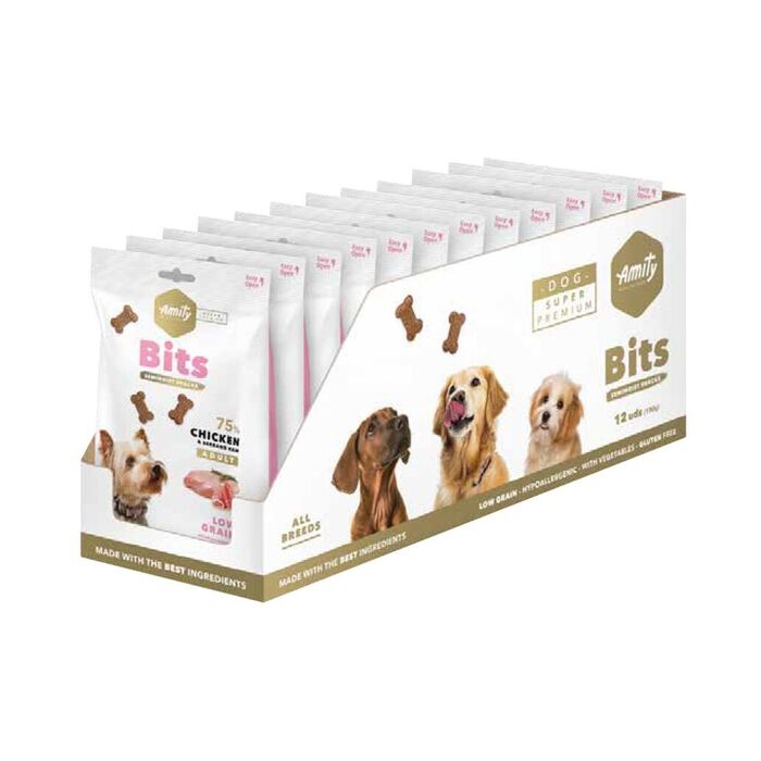 Amity Super Premium Bits Chicken & Serrano Ham 100Gr (12 Un)