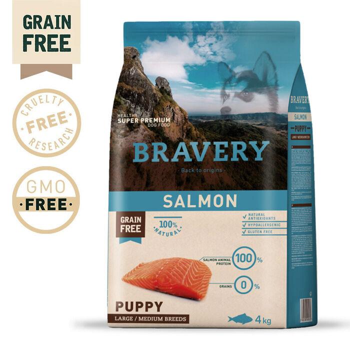 Bravery Salmon Puppy Large/Medium 4 Kg