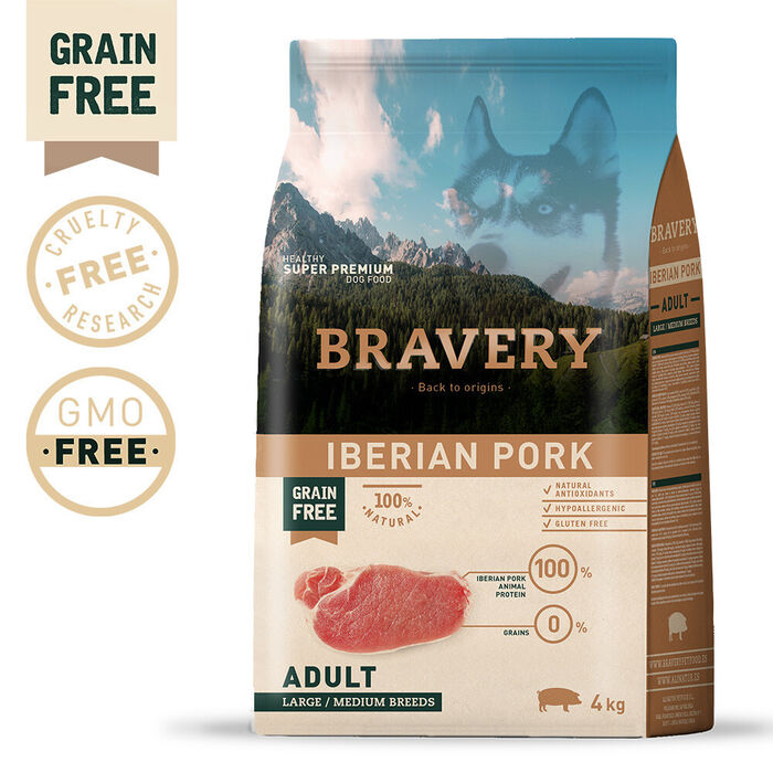 Bravery Iberian Pork Adult Med/Large 4 Kg
