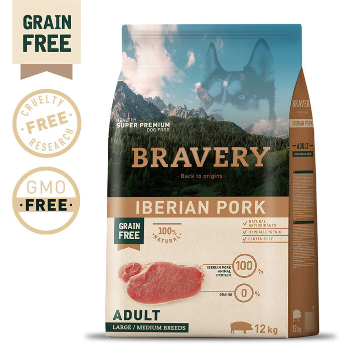 Bravery Iberian Pork Adult Med/Large 12 Kg