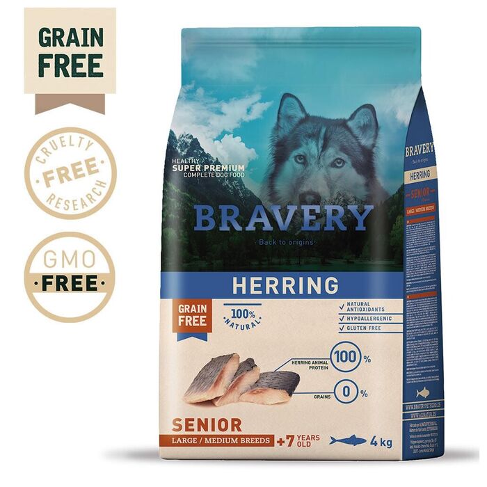 Bravery Herring Adult Large/Medium (Senior) 4 Kg