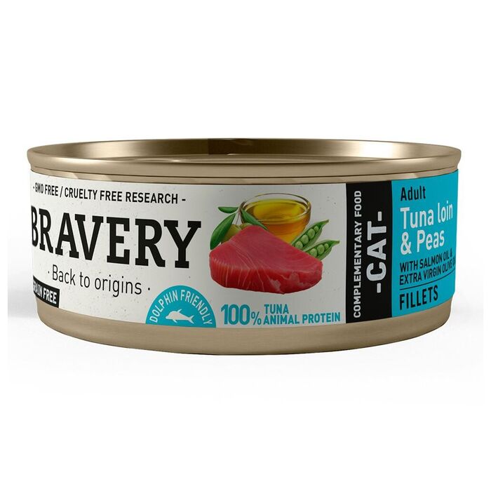 Bravery Cat Tuna Loin Fillet & Peas (Lata 80 Gr.) - 24 Unid.